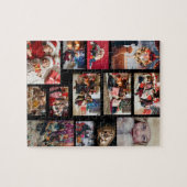 Puzzle Famille Noël 13 Photo Collage noir (Horizontal)