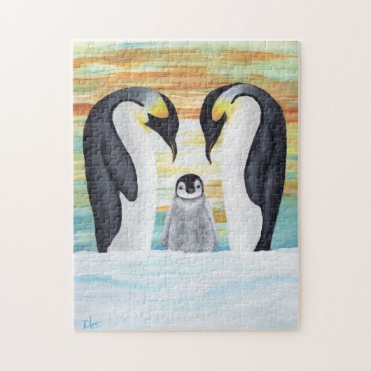 Puzzle Famille Penguin avec bébé Penguin (Vertical)
