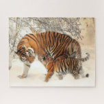 Puzzle Famille Tiger dans le paysage hivernal Jigsaw Puzz<br><div class="desc">Famille Tiger dans le paysage d'hiver Jigsaw Puzzle.</div>
