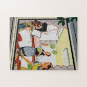 Puzzle Famille vintage rétro dans la cuisine (Horizontal)