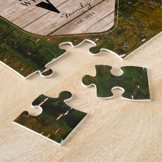 Puzzle Family Lake House Photo Monogramme Keepsaké Rustiq (Côté)