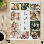 Puzzle Family Love Multi-Photo Collage Moderne<br><div class="desc">Un casse-tête photo collage keepsaké parfait pour les nuits de jeu en famille. Vous pouvez personnaliser avec dix photos de famille. "LOVE" est écrit verticalement au milieu.</div>