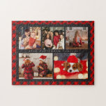 Puzzle Family Name 5 Photo Collage Red Plaid Modern<br><div class="desc">Family Name 5 Photo Collage Red Plaid Modern Jigsaw Puzzle présente un montage photo de cinq de vos photos préférées avec votre nom de famille personnalisé en élégant script blanc sur un arrière - plan rouge plaid. Personnalisez en modifiant le texte dans les zones de texte fournies. Un cadeau parfait...</div>