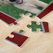 Puzzle Family Script Hearts Dark Red Photo Collage (Côté)