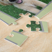 Puzzle Family Script Hearts Green Photo Collage (Côté)