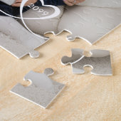 Puzzle Family Script Photo Nom du coeur personnalisé (Côté)