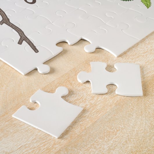 Puzzle Family Tree Photo Collage 8 Photos Nom Lt Beige (Côté)