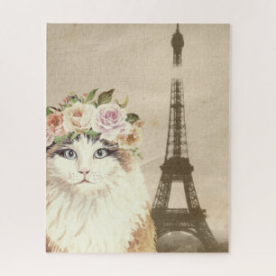 Puzzle Fancy Cat & Eiffel Tower 