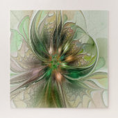 Puzzle Fantaisie Abstraite Moderne Fleur Fractale Colorée (Horizontal)