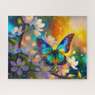 Puzzle Fantaisie de Cerisier en Fleur Papillon au Lever d