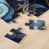 Puzzle Fantaisie de nuit de licorne florale (Côté)