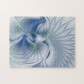 Puzzle Fantaisie dynamique Abstrait Tons bleus Art fracta (Horizontal)