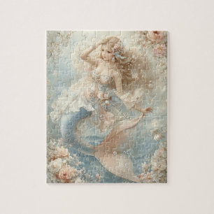 Puzzle Fantasie Florale Vintage Sirène Pastel Nostalgie