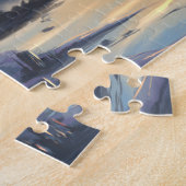 Puzzle Fantasy dragon over the sea (Côté)