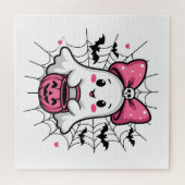 Puzzle Fantôme éffrayant avec Pink Bow Sensibilisation au (Horizontal)