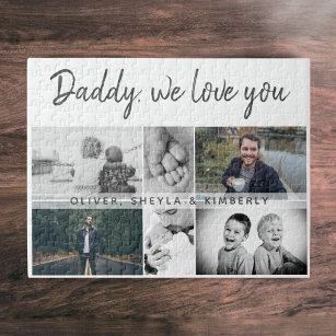 Puzzle Father with Kids and Family Dad Photo Collage