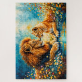 Puzzle Faune Lion Lioness imaginaire art romantique (Vertical)