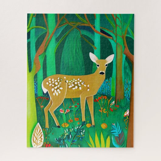 Puzzle Faune tachetée dans un cadre forestier Imaginaire (Vertical)