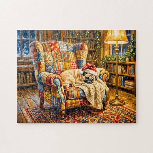 Puzzle Fauteuil de Noël fantaisiste illustrant des balais (Horizontal)