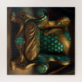 Puzzle Fauteuil Luxueux Vert Et Or (Horizontal)