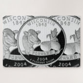 Puzzle Faux Wisconsin State Quarter Cow Cheese (Horizontal)