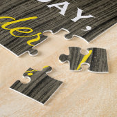 Puzzle Faux Wood, Faux Gold 79e anniversaire + Nom person (Côté)
