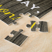 Puzzle Faux Wood, Faux Gold 85e anniversaire + Nom person (Côté)