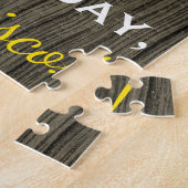 Puzzle Faux Wood, Faux Gold 89e anniversaire + Nom person (Côté)