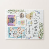 Puzzle Favoris de printemps tendance | Illustration aquar (Horizontal)