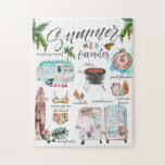 Puzzle Favoris d'été branchés| Illustration d'aquarelle<br><div class="desc">Des aquarelles tendance dessinées à la main illustrant les favoris estivaux. Si vous souhaitez voir différents éléments, veuillez m'envoyer un message. Ajoutez votre libellé personnalisé à cette conception en utilisant les zones "Modifier ce modèle de conception" situées à droite de l'élément, ou cliquez sur le bouton bleu "Customiser" pour arranger...</div>