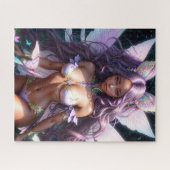 Puzzle Fée à la peau brune avec des cheveux violets (Horizontal)