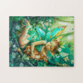Puzzle Fée des bois et faon curieux (Horizontal)