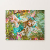 Puzzle Fée des fleurs et lapin doux (Horizontal)