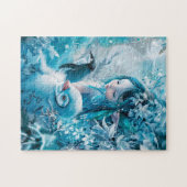 Puzzle Fée d'hiver avec compagnon manchot (Horizontal)