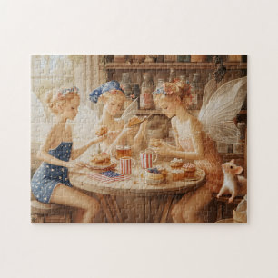 Puzzle Fée du 14 juillet Cuisine Cottagecore Patriotique