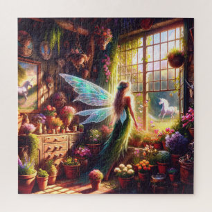 Puzzle Fée et Licorne Regard Mystique Jardin Enchanté