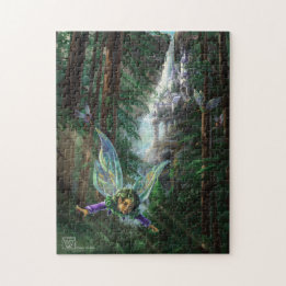 Puzzle Fées de forêt et château de cascade