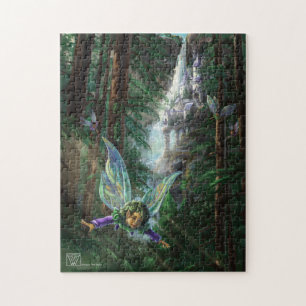 Puzzle Fées de forêt et château de cascade