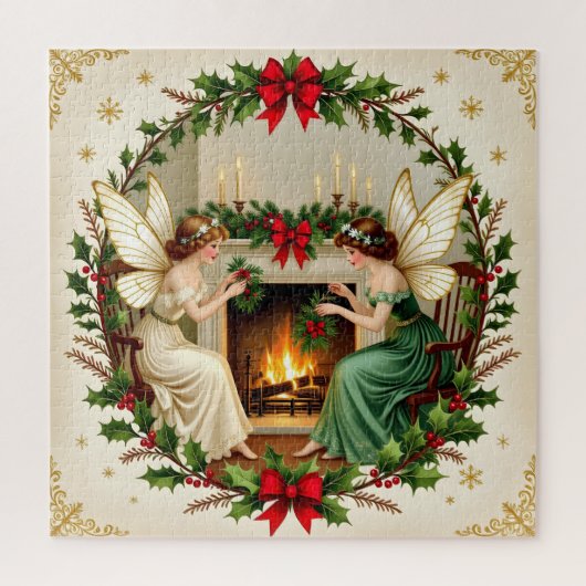 Puzzle Fées victoriennes esprit de Noël (Vertical)