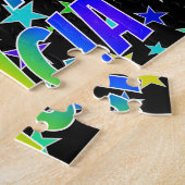 Puzzle "FELICIA" Prénom, Amusant "HEUREUX ANNIVERSAIRE" (Côté)