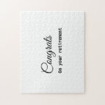 Puzzle Félicitations minimales simples nom de la retraite<br><div class="desc">Conception</div>