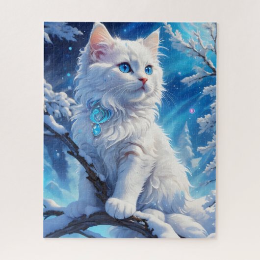 Puzzle Feline magique de l'hiver : (Vertical)