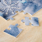 Puzzle Felt Dog dans la scène hivernale neige (Côté)