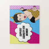 Puzzle Feminist Pop Art Support Equality for Women Retro (Vertical)