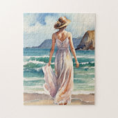 Puzzle Femme à la plage (Vertical)