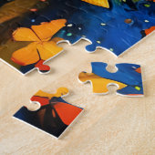 Puzzle Femme Âgée Avec Papillons (Côté)