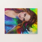 Puzzle Femme aquarelle colorée (Horizontal)