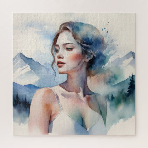 Puzzle Femme art double exposition