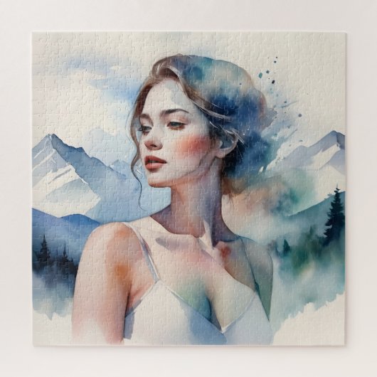 Puzzle Femme art double exposition (Vertical)