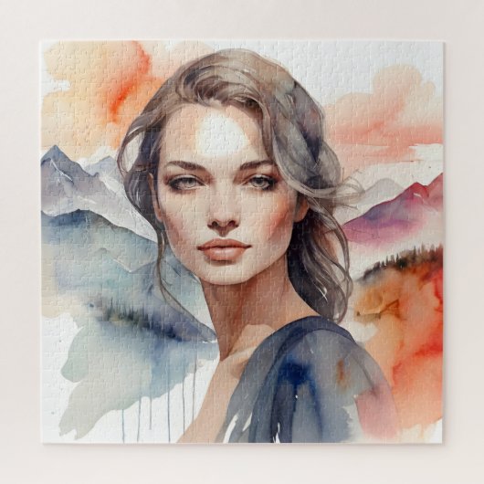 Puzzle Femme art double exposition (Vertical)